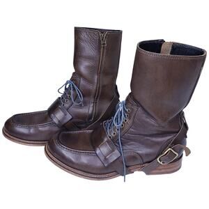 *RARE*~COLE , ROOD & HAAN CO. The Hague Smog Tall Harness Biker Boots Men's 9M